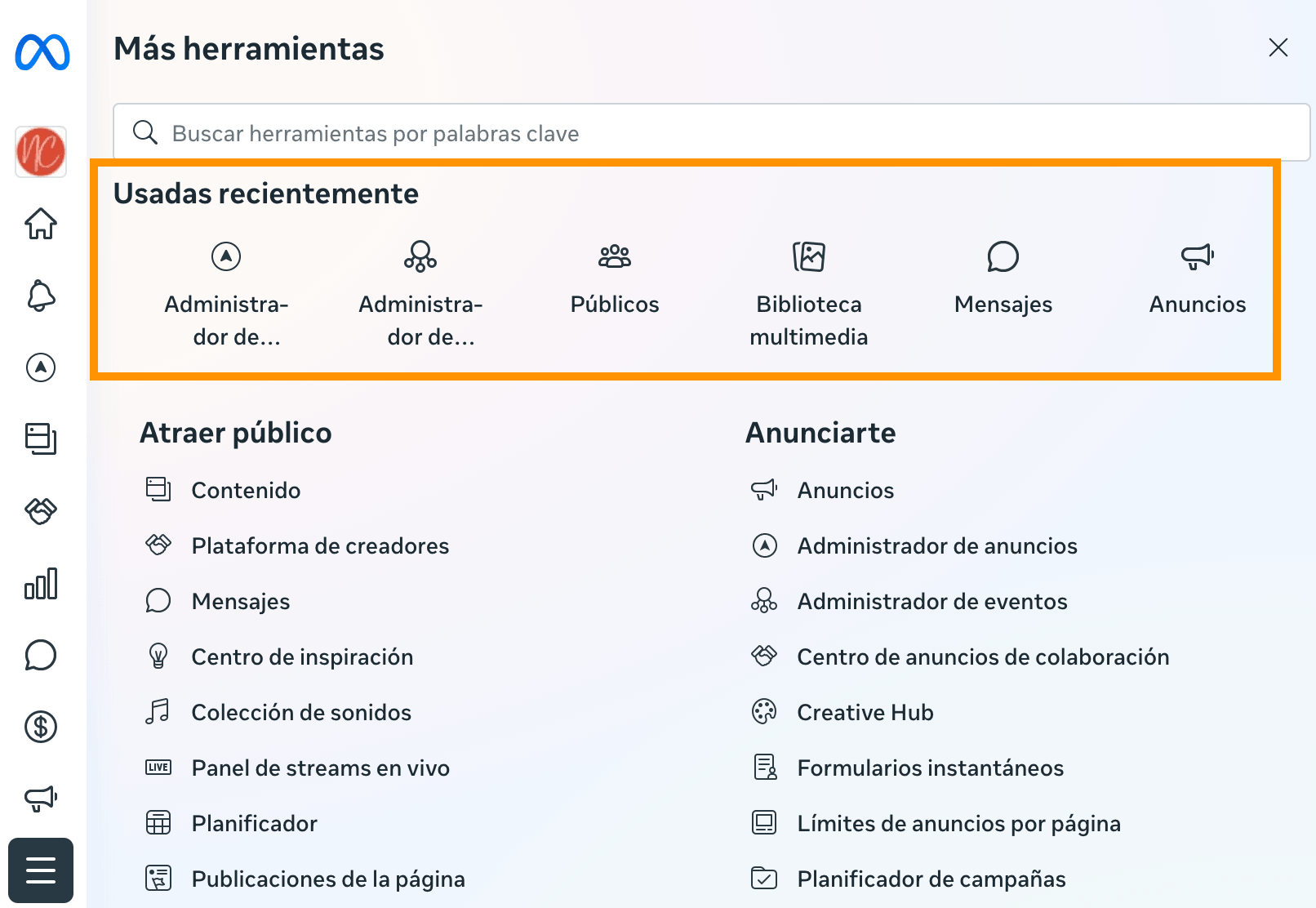 Herramientas del Meta Business Manager